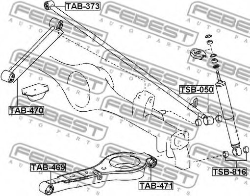 FEBEST TAB-373 Control Arm-/Trailing Arm Bush